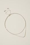 Colar - 2Pk Fine Chain Necklace, STERLING SILVER PLATED CLASSIC TWIST - vista alternativa 1