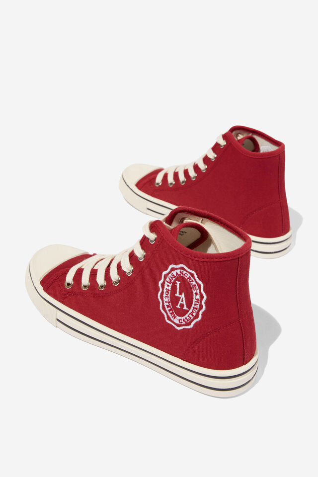 Harlow High Top, DEEP BERRY CREST EMBROIDERY