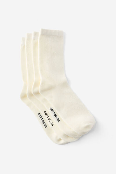2Pk Pointelle Crew Sock, PEARL/PEARL