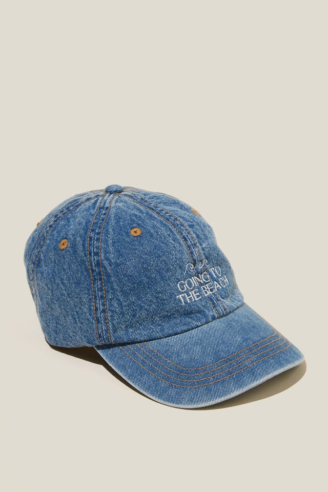 Classic Dad Cap - Vacation Personalised, WASHED DENIM/SURFERS BLUE