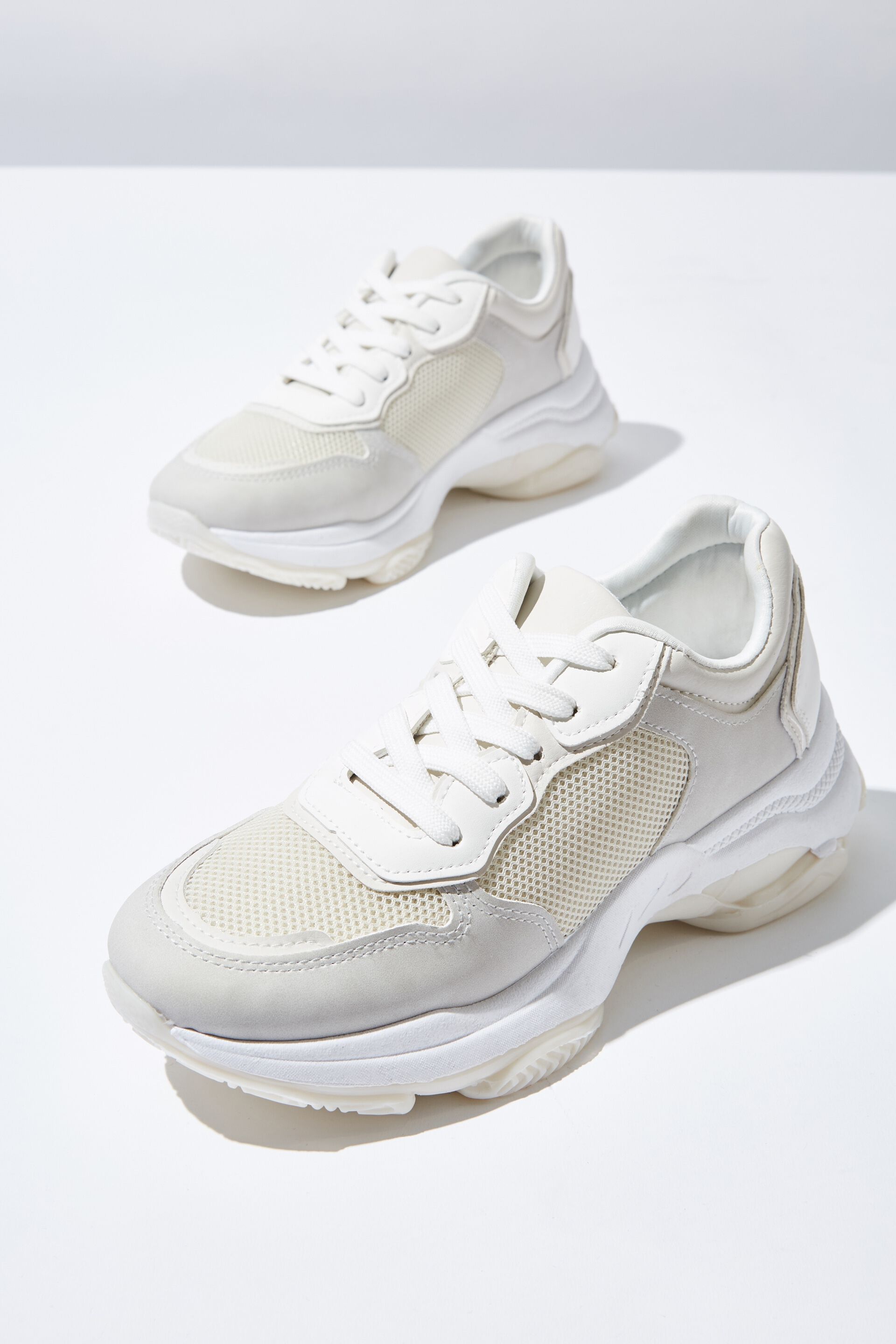 cream chunky sneakers
