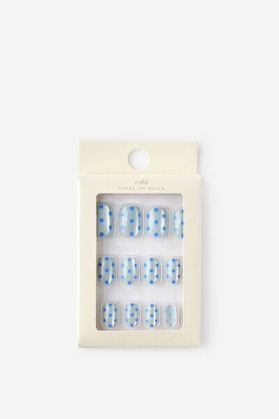 Press On Nails, MAGETIC BLUE POLKA.