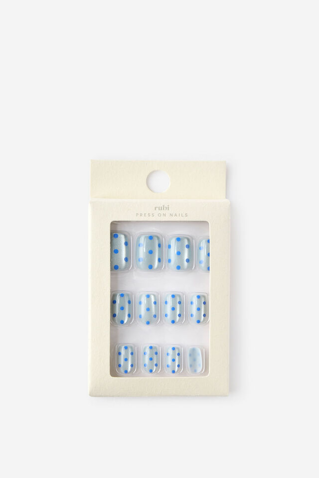 Press On Nails, MAGETIC BLUE POLKA.