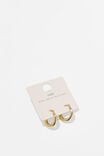Premium Plated Small Hoop Earring, GOLD TUBE - example image 2
