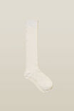 Pointelle Knit Knee High Sock, WHITE - alternate image 1