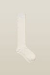 Pointelle Knit Knee High Sock, WHITE - alternate image 1