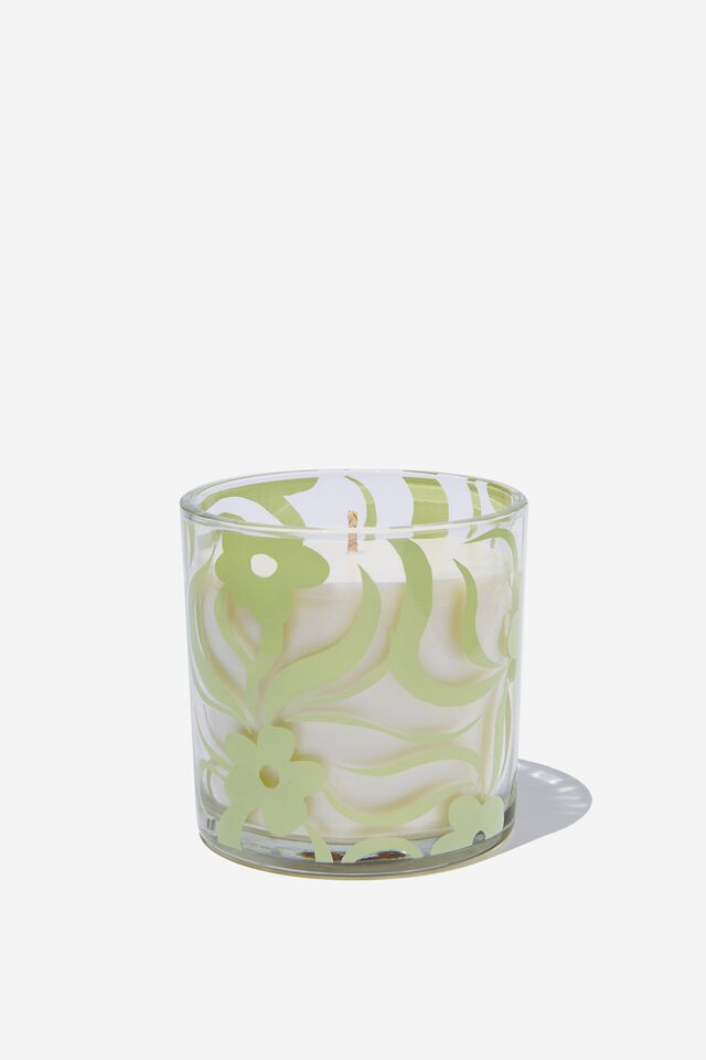 Rita Glass Candle, LIME FLORAL