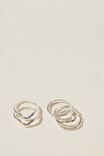 Multipack Rings, STERLING SILVER PLATED WAVY - alternate image 1