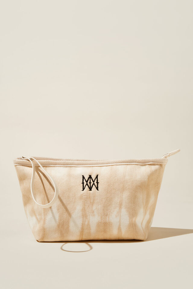 Commuter Pouch - Monogram Personalisation, TAUPE/WHITE TIE DYE