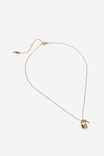 Colar - Pendant Necklace, GOLD PLATED LOCK & KEY - vista alternativa 1