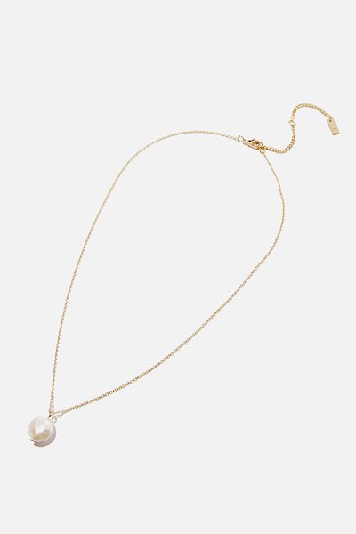 Premium Pendant Necklace Gold Plated, GOLD PLATED FRESHWATER PEARL