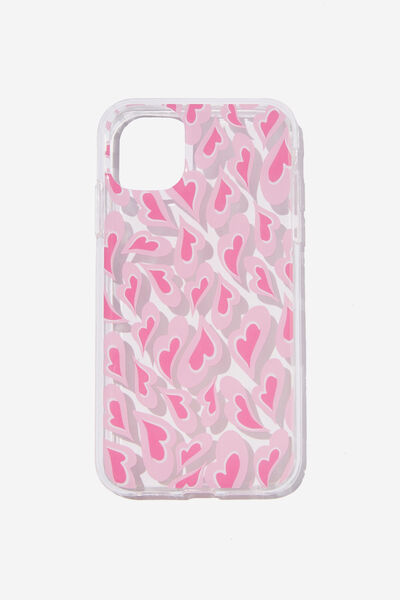 Printed Phone Case Iphone 11, HAYLEY HEARTS PINK