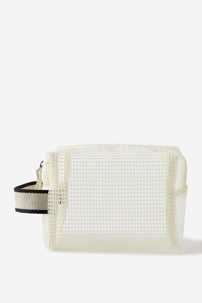 Holiday Mesh Cosmetics Case, WHITE