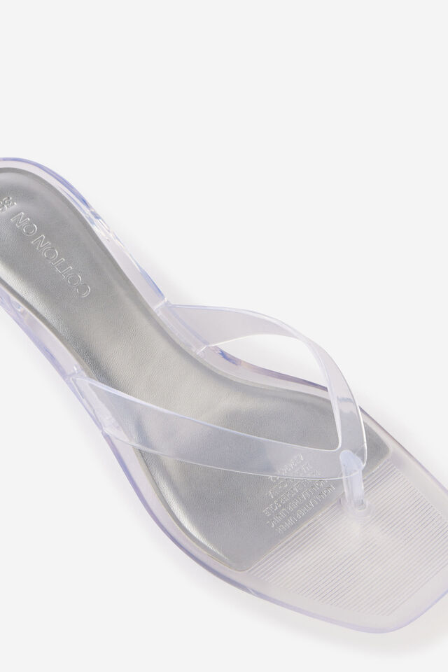 Jelly Flip Flop Heel, CLEAR
