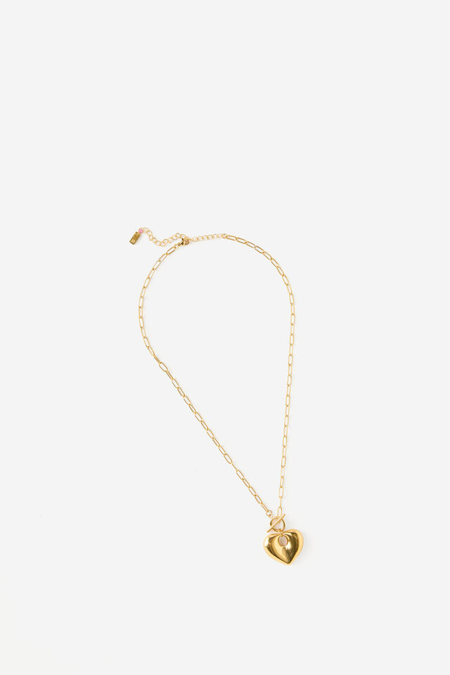 Rubi X Luyanda Zwane, WATERPROOF NECKLACE GOLD HEART FOB