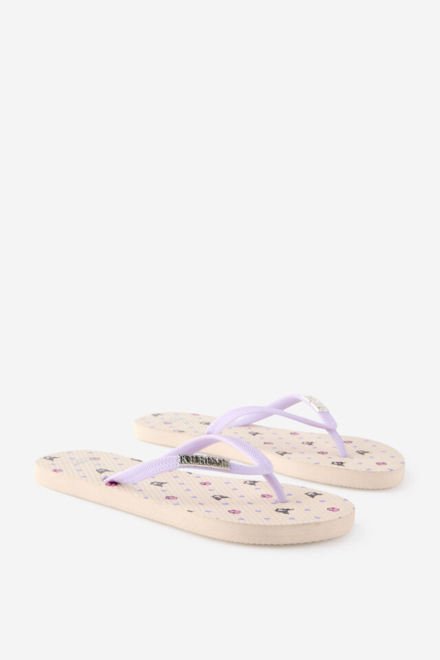Kuromi Sanrio Charm Flip Flop, LCN SAN KUROMI SKULL