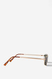 Asha Metal Slim Wrap Around Sunglasses, MATTE GOLD/GREEN - example image 4