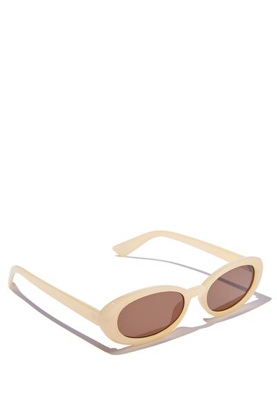 Ophelia Oval Sunglasses, BUTTER