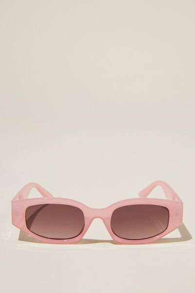 Sophie Angular Sunglasses, PINK CRUSH