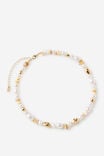 Beaded Necklace, GOLD PEARL SHELL - example image 1