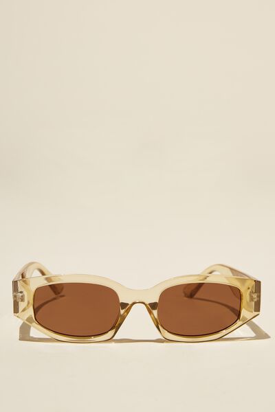 Sophie Angular Sunglasses, CLEAR/YELLOW
