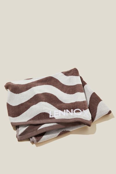Personalised Cotton Beach Towel, WILLOW WAVES BROWNIE