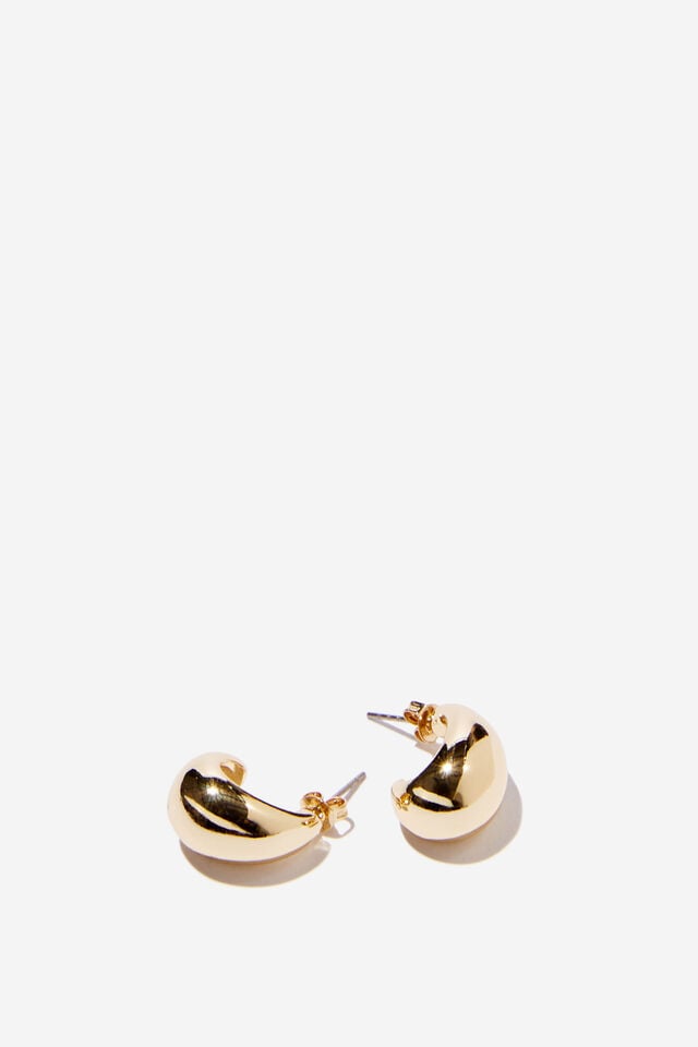 Small Charm Earring, UP GOLD TEARDROP