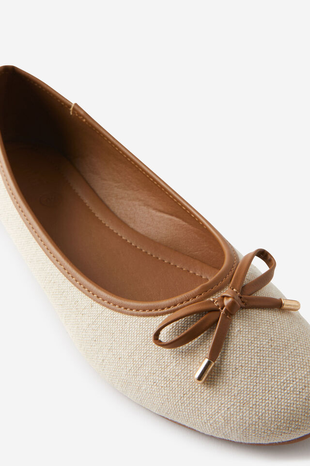 Emma Bow Ballerina, CANVAS/TAN