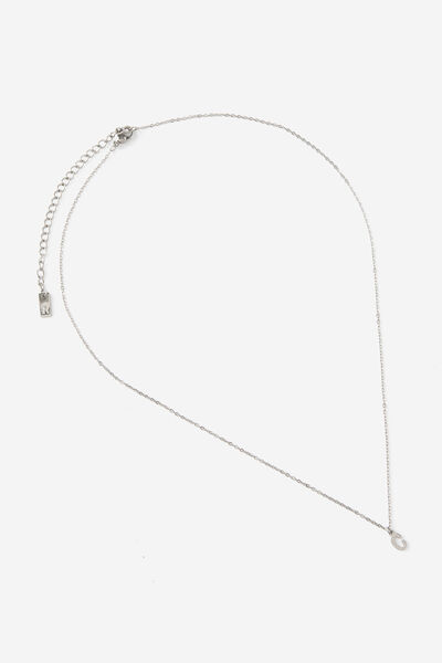 Waterproof Pendant Necklace, SILVER INITIAL C CLASSIC FINE CHAIN