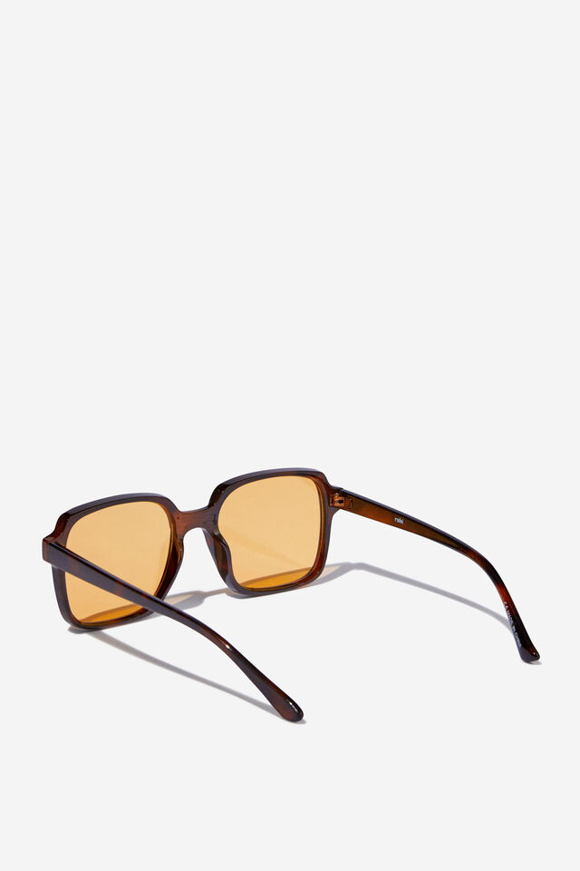 Georgia Oversized Square Sunglasses, TORT/YELLOW