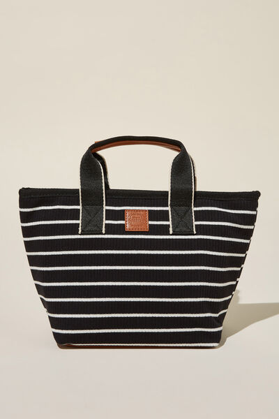 Insulated Lunch Bag, BLACK STRIPE