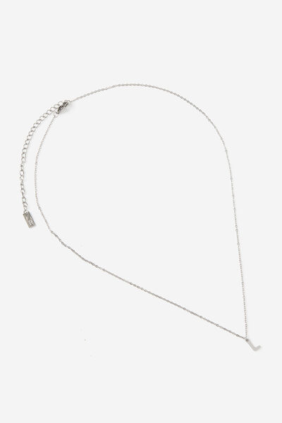 Waterproof Pendant Necklace, SILVER INITIAL L CLASSIC FINE CHAIN