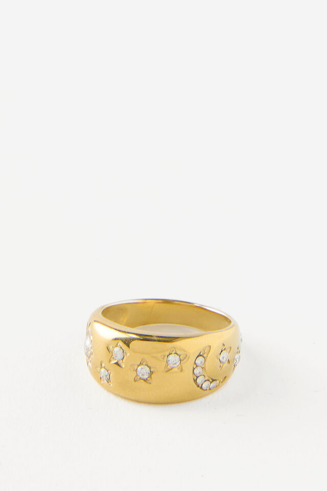 Waterproof Ring Gold Celestial Dia - Rubi X Luyanda Zwane, WATERPROOF RING GOLD CELESTIAL DIA