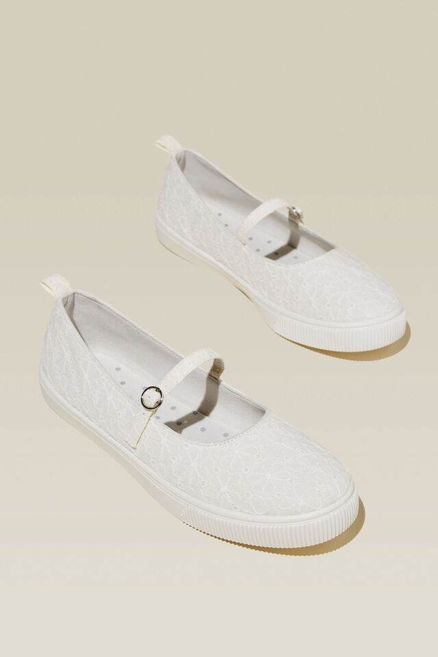 Audrey Mary Jane Plimsoll, WHITE BROIDERIE