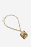 Pendant Necklace, UP SQUARE SWIRL GOLD - alternate image 1