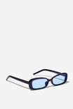 Slim Abby Rectangle Sunglasses, BLACK/BLUE - alternate image 2