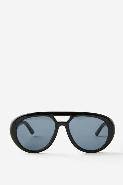 Sylvie Oversized Aviator Sunglasses, BLACK