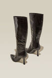 Steph Stiletto Calf Boot, BLACK REPTILE VEGAN LEATHER - alternate image 3