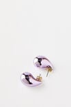 Small Charm Earring, UP PURPLE TEARDROP - alternate image 2