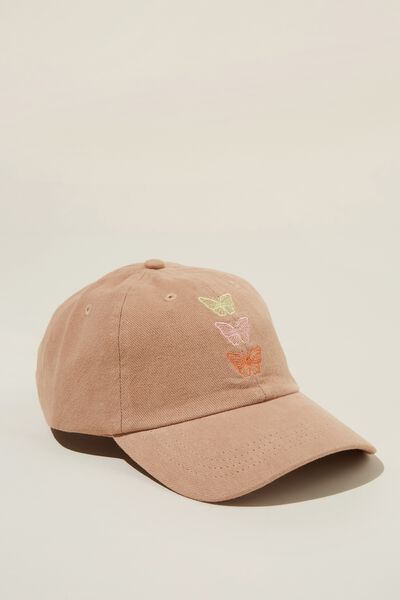 Classic Dad Cap, BUTTERFLIES/WASHED CAMEL