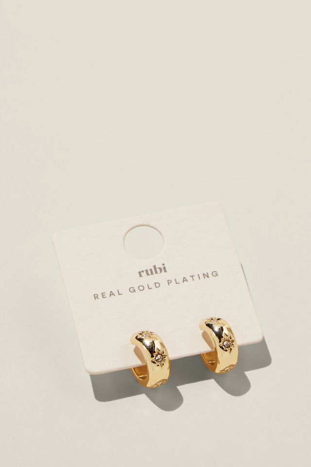 Brinco - Small Hoop Earring, GOLD PLATED ASTRAL
