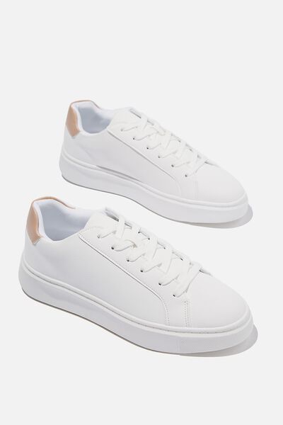 Ava Low Rise Sneaker, WHITE/NUDE
