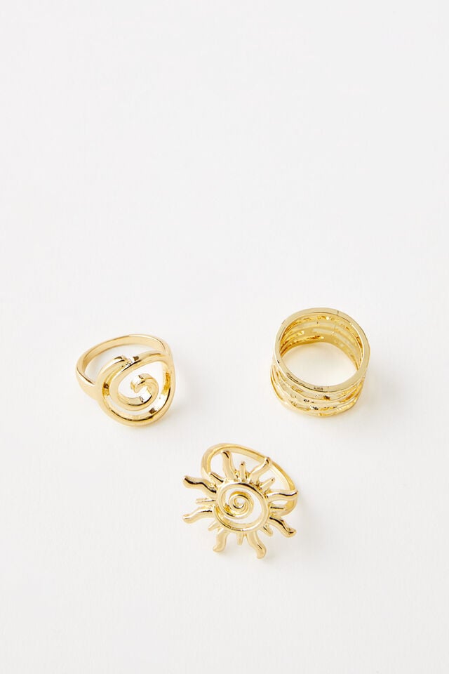 Multipack Rings, UP GOLD SWIRLS