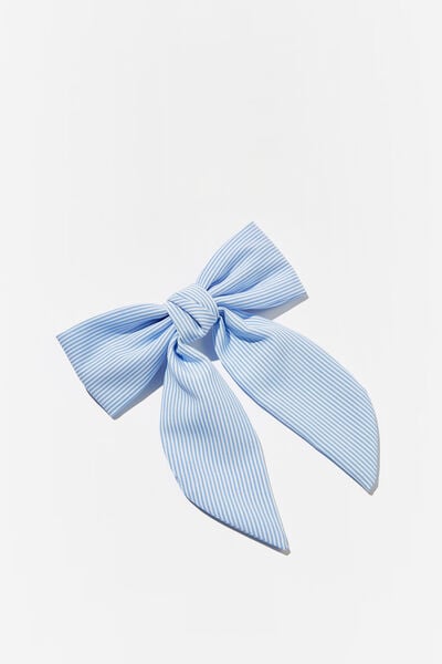 Heidi Hair Bow, BLUE STRIPE