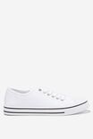 Harlow Lace Up Plimsoll, WHITE - alternate image 2