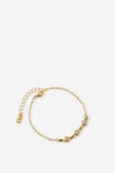 Premium Plated Single Bracelet, GOLD ROUND TRIPLE CUBIC ZIRCONIA - example image 1