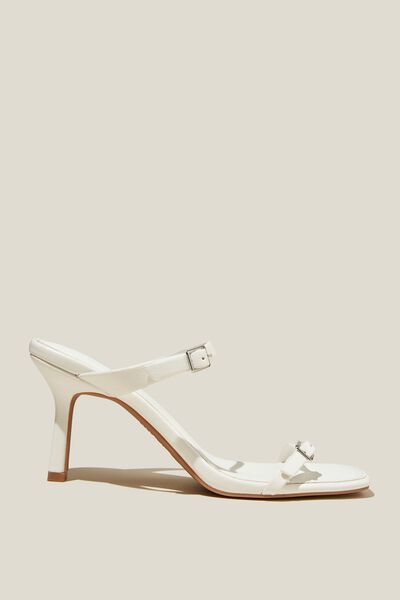 Gracie Double Buckle Mule, WHITE VEGAN LEATHER