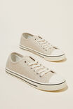 Harlow Lace Up Plimsoll, SAND LINEN - alternate image 2