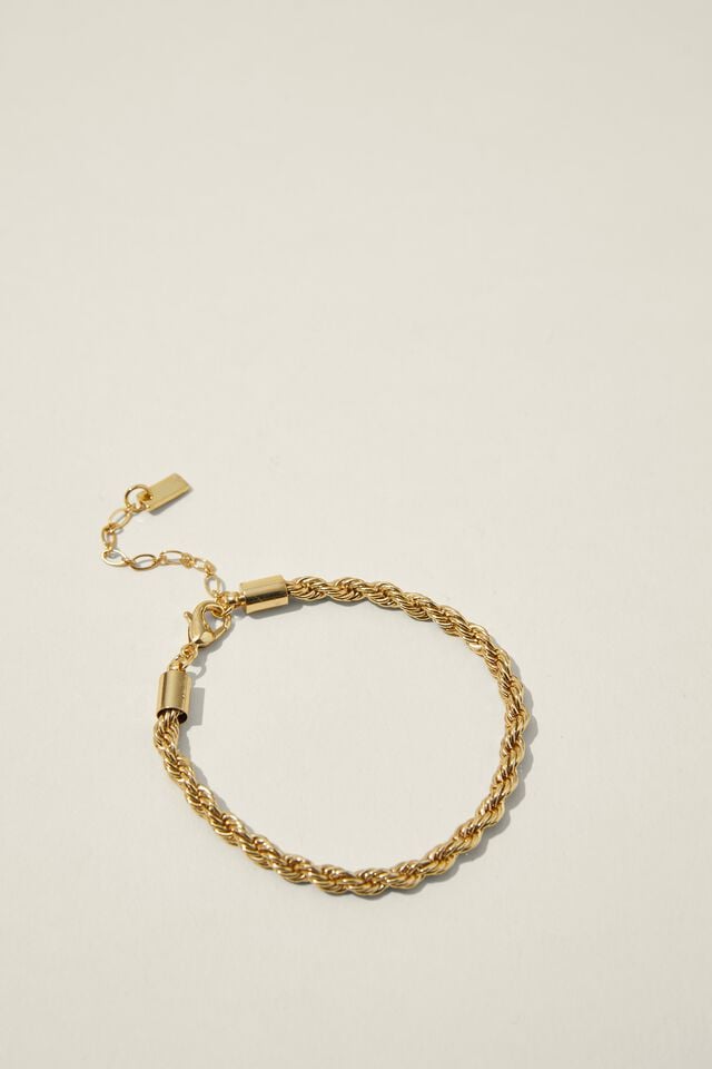 Single Bracelet, GOLD PLATED TWIST CHAIN