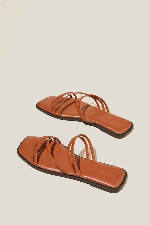 Shelly Strappy Slide, TAN SMOOTH